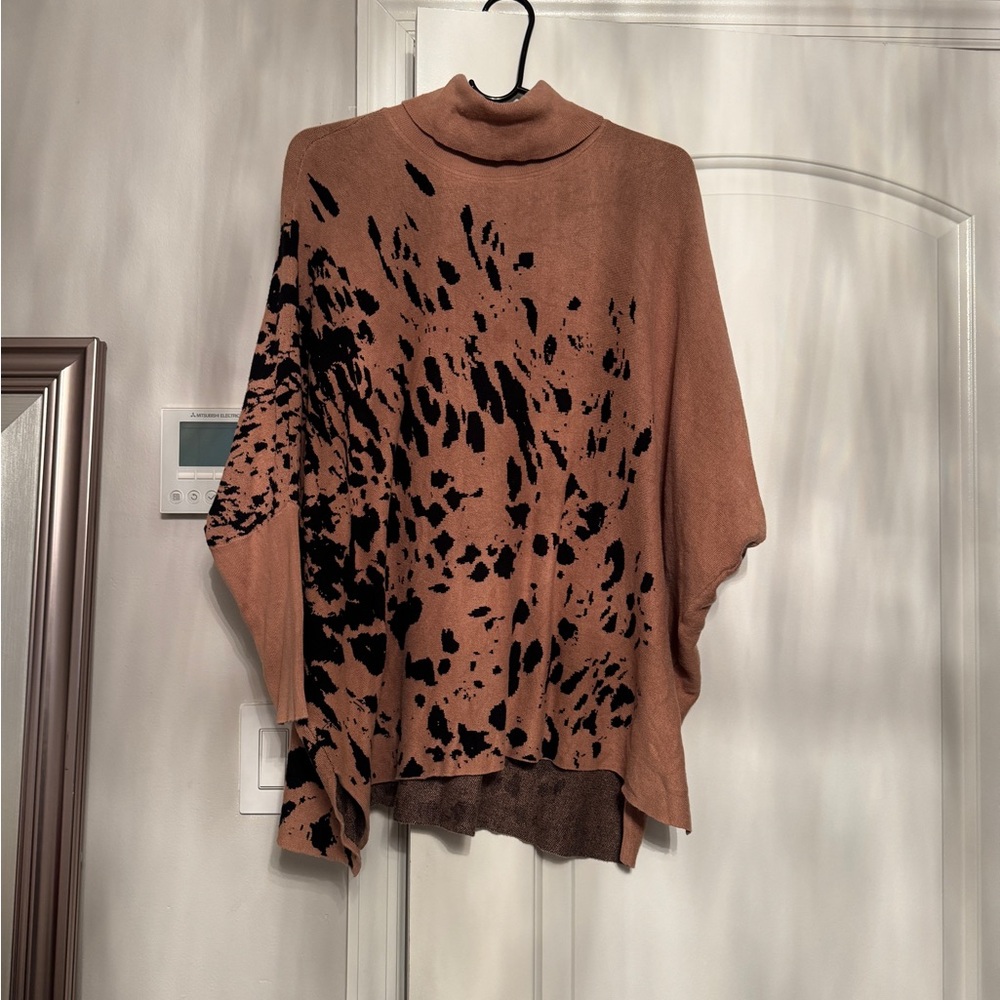 Alfani Brown and Black Patterned Women's Sweater Size M